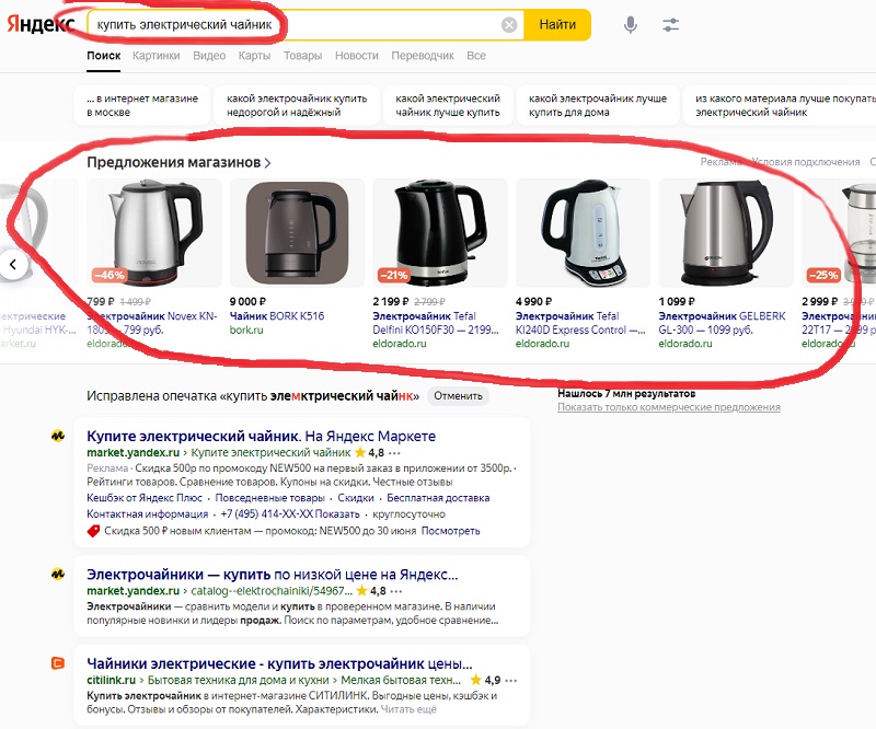 Динамические объявления на поиске
